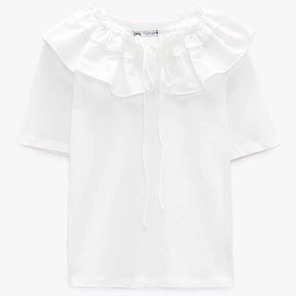 ZARA Overlay Collar Top NWT Size S - Picture 7 of 12